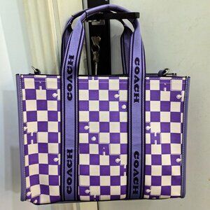 Coach Purple and White Checkered Women's Bag